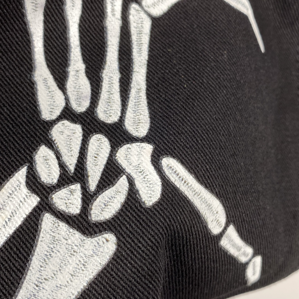 Supermade Jeans Womens Large Black Denim Hand Painted Skeleton Fingers Bones — image 4 of 8